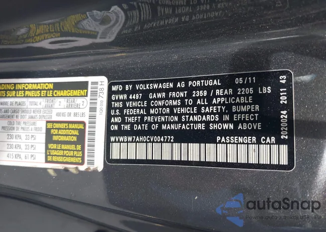 WVWBW7AH0CV004772: 42579373