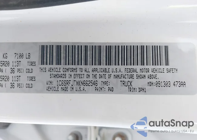 1C6SRFJTXKN662546: 42580702