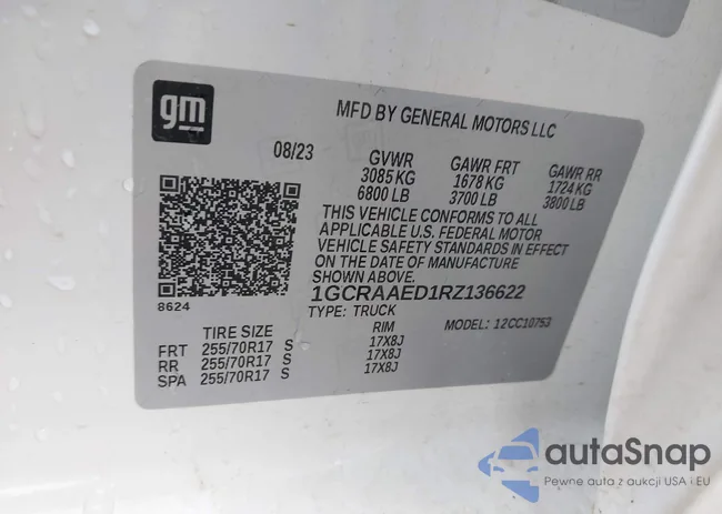 1GCRAAED1RZ136622: 42581065