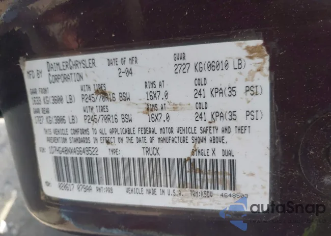 1D7HG48NX4S649522: 42580132