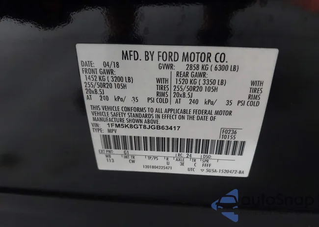 1FM5K8GT8JGB63417: 42580264