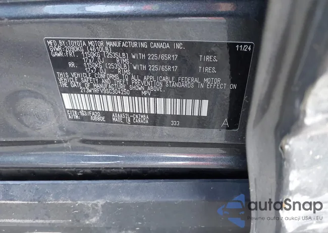 2T3W1RFV9SC304250: 42580361