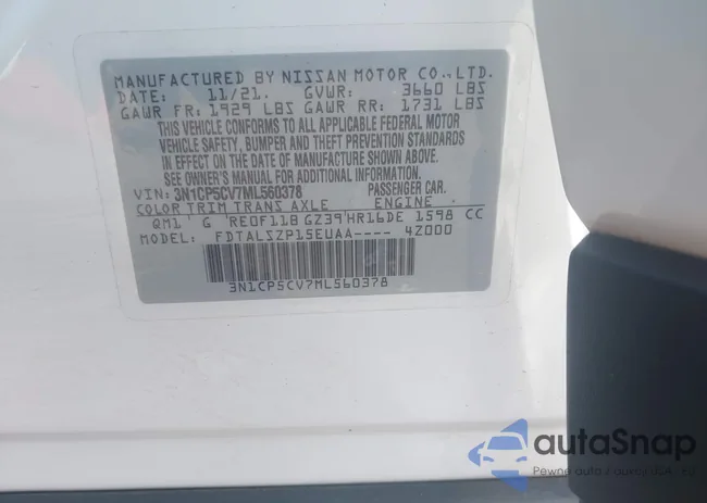 3N1CP5CV7ML560378: 42580478