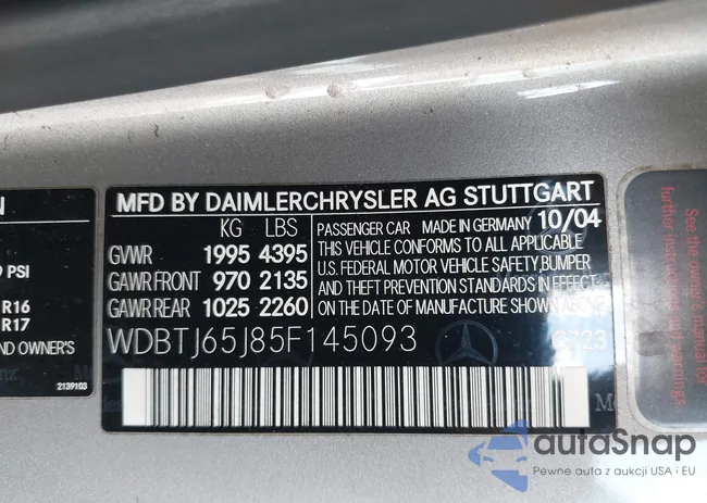 WDBTJ65J85F145093: 42580482