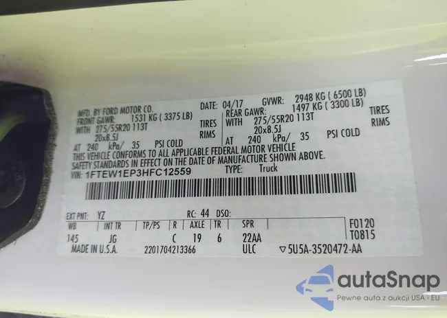 1FTEW1EP3HFC12559: 42581644