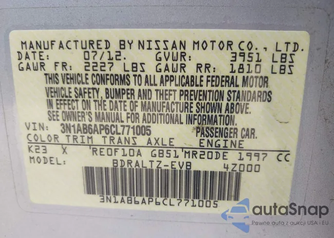 3N1AB6AP6CL771005: 42581704