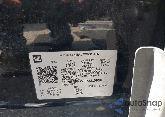 1GNERFKW5PJ210928: 42581773