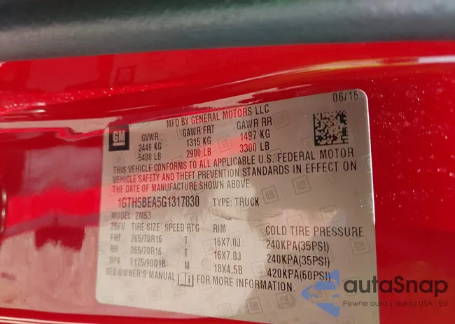 1GTH5BEA5G1317830: 42581869