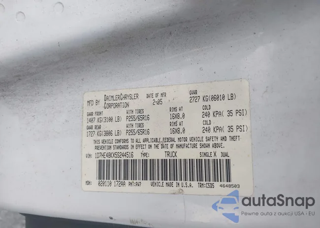 1D7HE48KX5S244516: 42581297