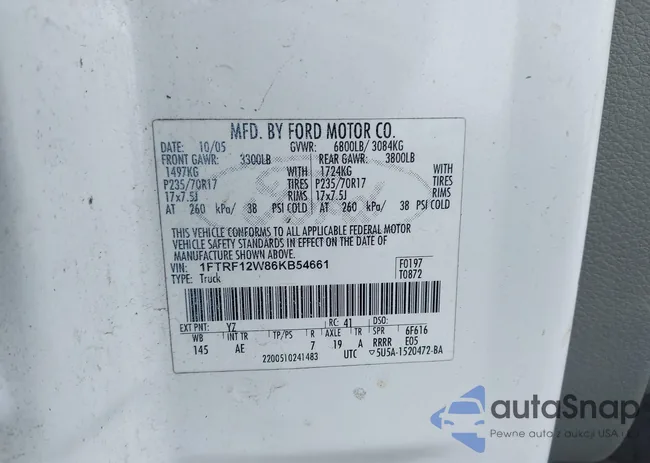 1FTRF12W86KB54661: 42581375