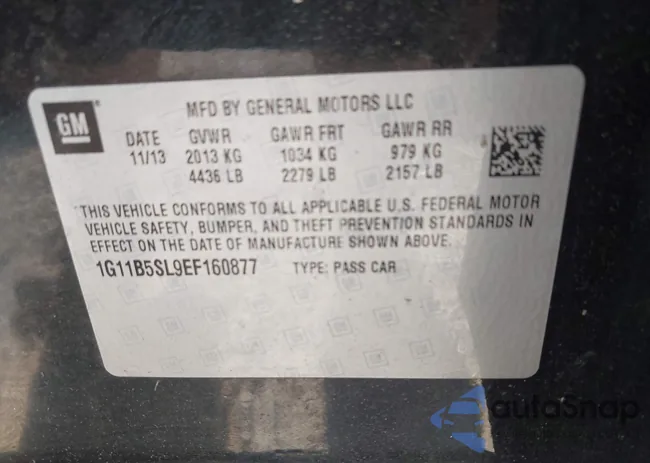 1G11B5SL9EF160877: 42582531