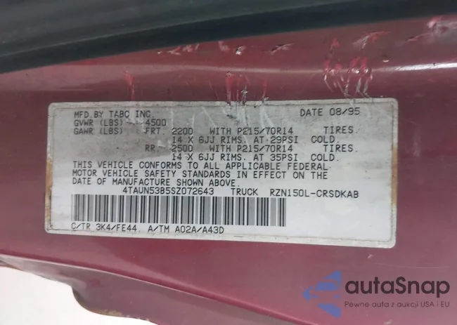 4TAUN53B5SZ072643: 42582575