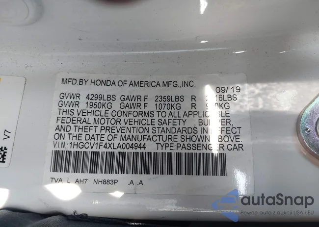 1HGCV1F4XLA004944: 42582624