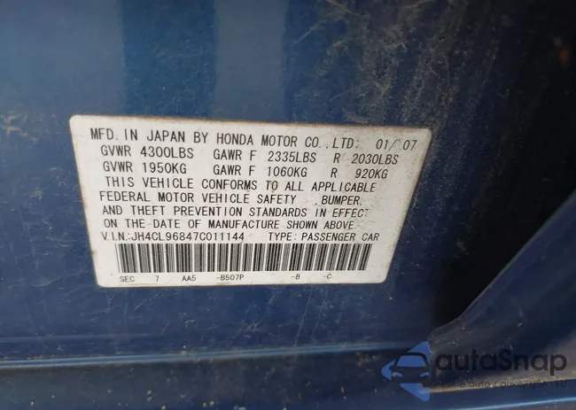 JH4CL96847C011144: 42582684