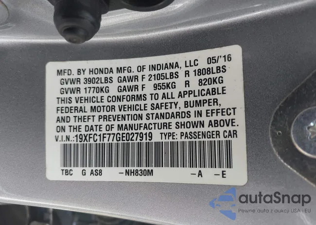 19XFC1F77GE027919: 42582686