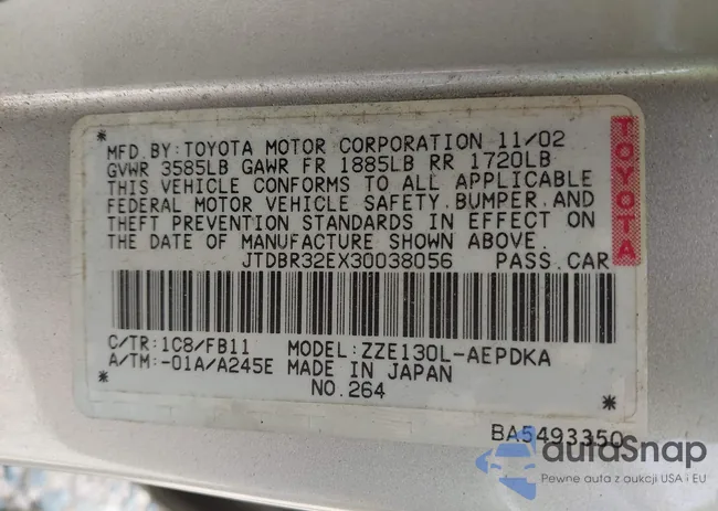 JTDBR32EX30038056: 42582127