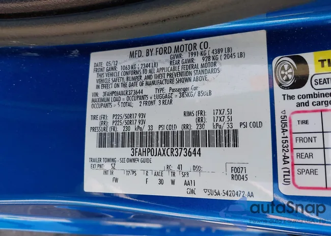 3FAHP0JAXCR373644: 42582306