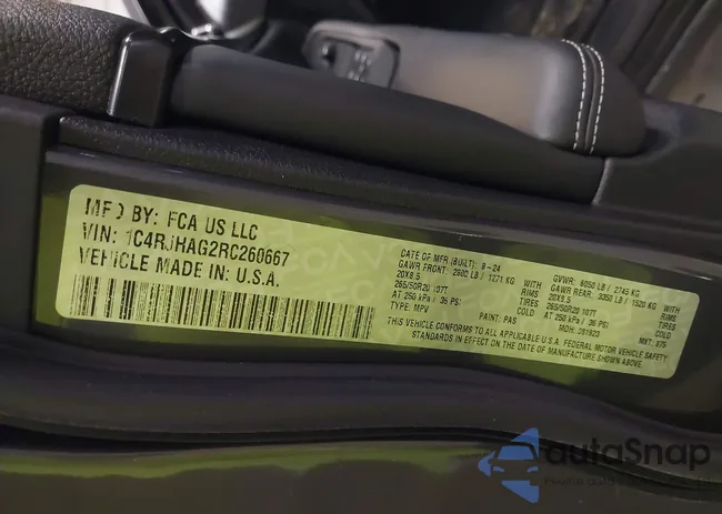 1C4RJHAG2RC260667: 42582334