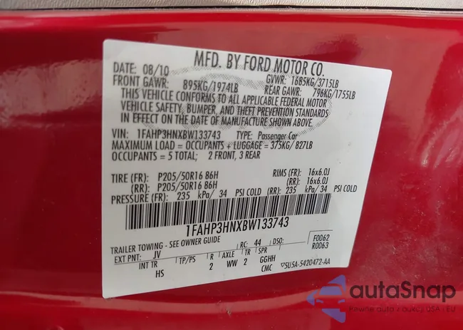 1FAHP3HNXBW133743: 42582471