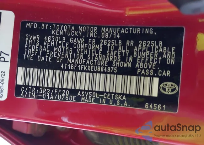 4T1BF1FKXEU864975: 42583537