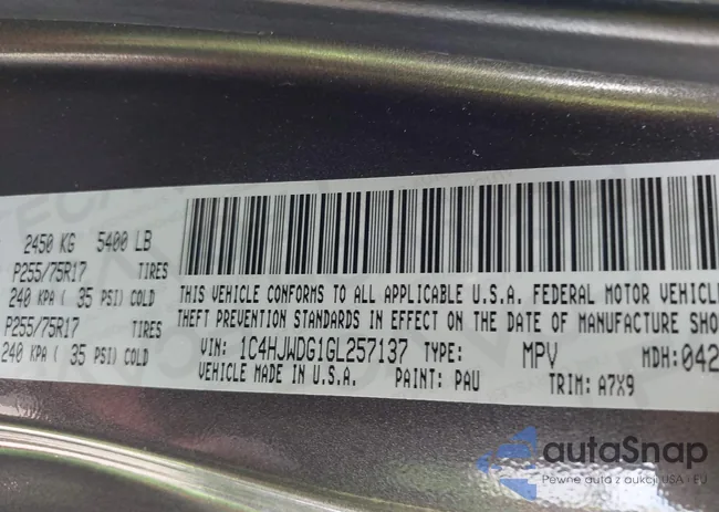 1C4HJWDG1GL257137: 42583552