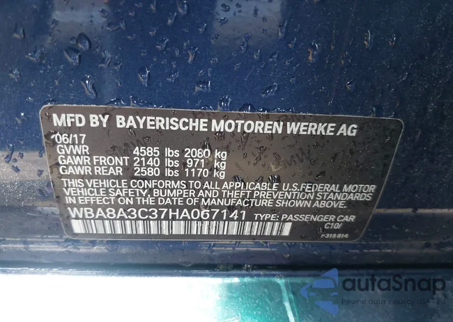 WBA8A3C37HA067141: 42583715