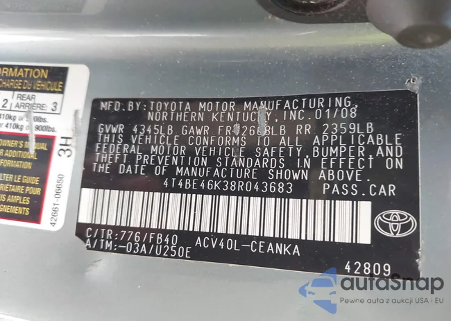 4T4BE46K38R043683: 42583729