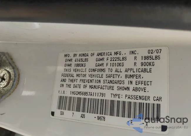 1HGCM56857A111791: 42583832