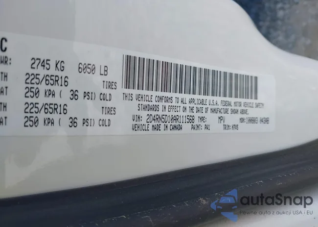 2D4RN5D10AR111568: 42583923