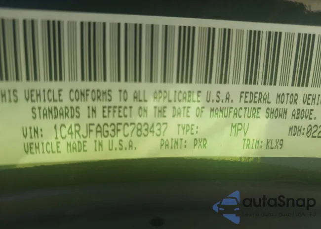 1C4RJFAG3FC783437: 42583986