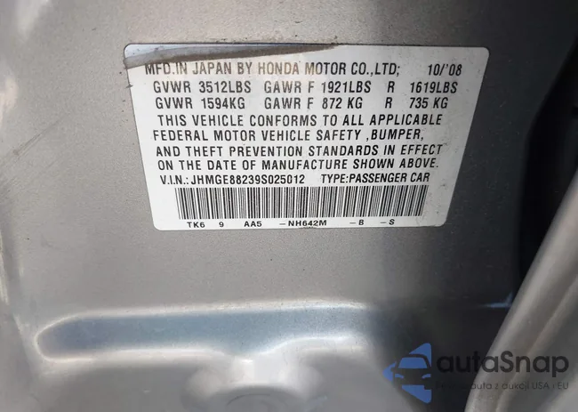 JHMGE88239S025012: 42584028