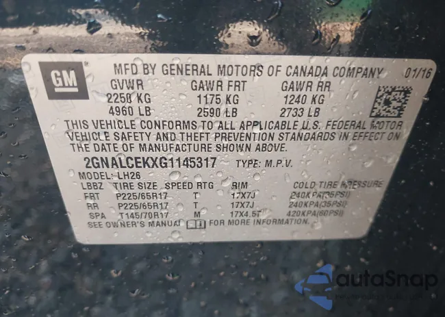 2GNALCEKXG1145317: 42583089