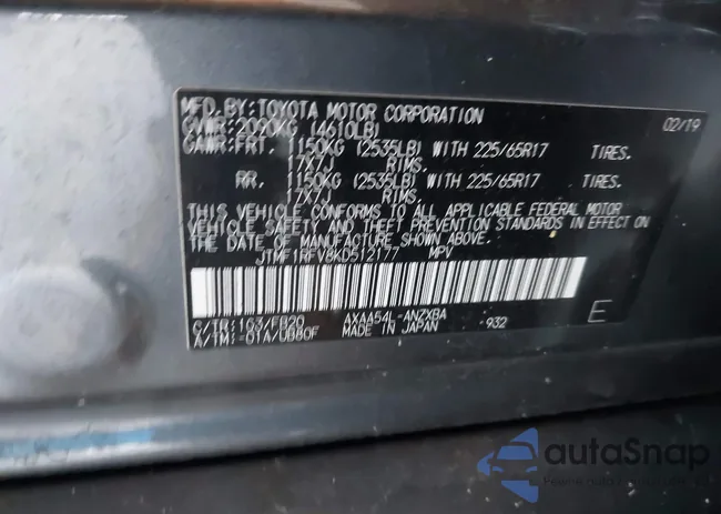 JTMF1RFV8KD512177: 42583134