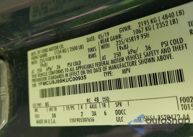 1FMCU9J99KUC00935: 42583250