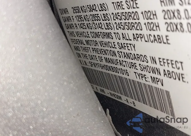 5FNYF6H00KB001016: 42583325