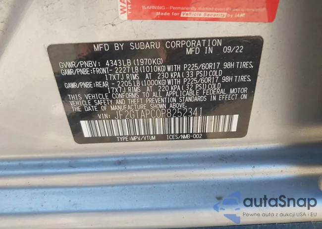 JF2GTAPC0P8252341: 42583345