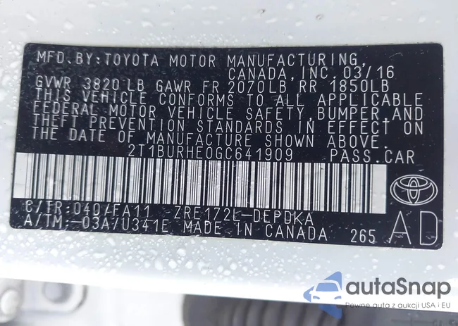 2T1BURHE0GC641909: 42583396