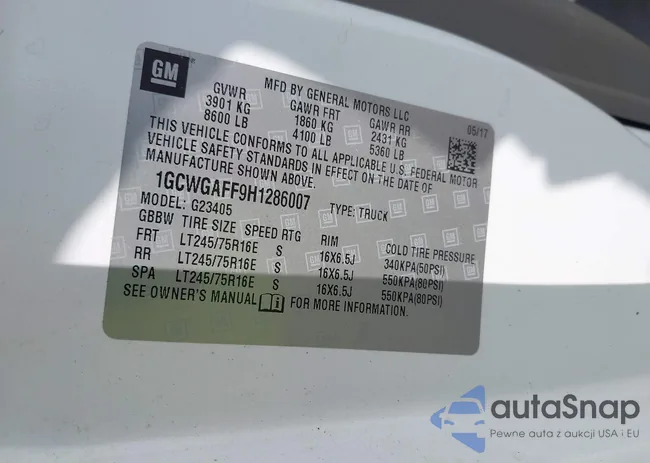 1GCWGAFF9H1286007: 42583430