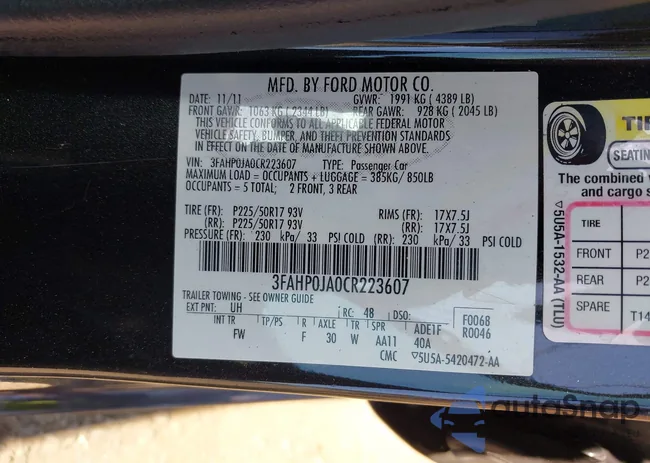 3FAHP0JA0CR223607: 42584572