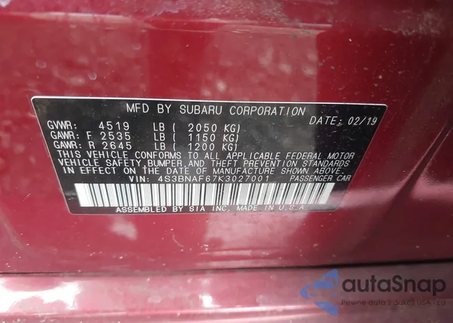 4S3BNAF67K3027001: 42584597