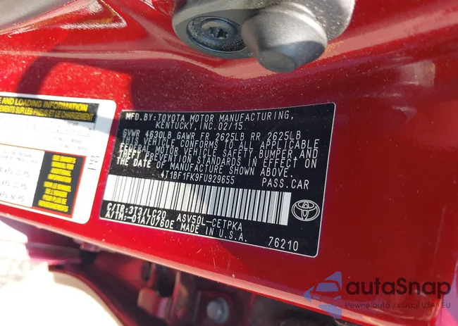 4T1BF1FK9FU929655: 42584747