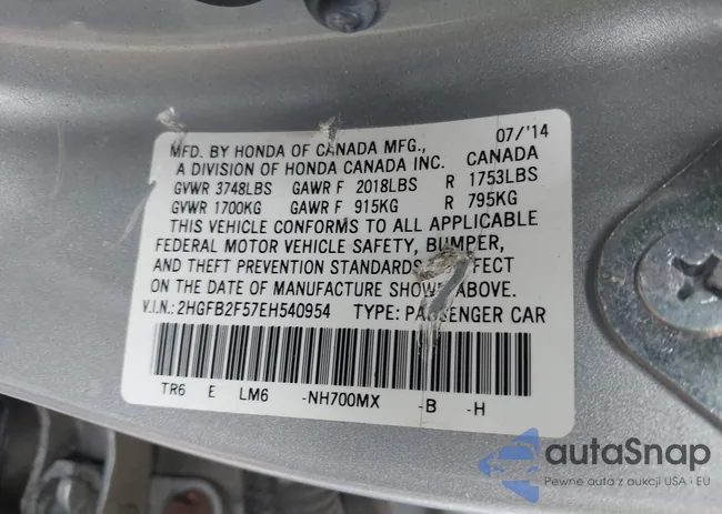 2HGFB2F57EH540954: 42584769