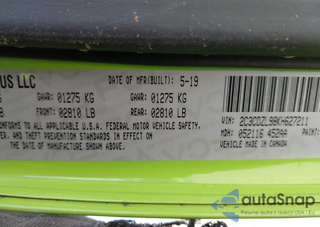 2C3CDZL98KH627211: 42584796