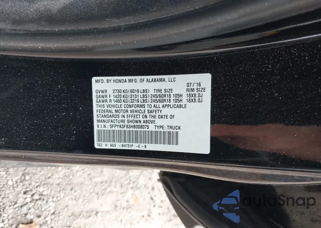 5FPYK3F83HB008075: 42584888