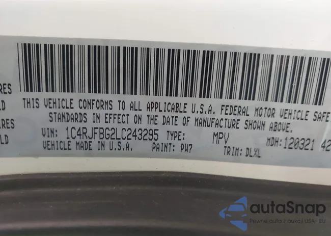 1C4RJFBG2LC243295: 42584908