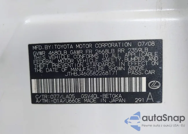 JTHBJ46G582268171: 42584953