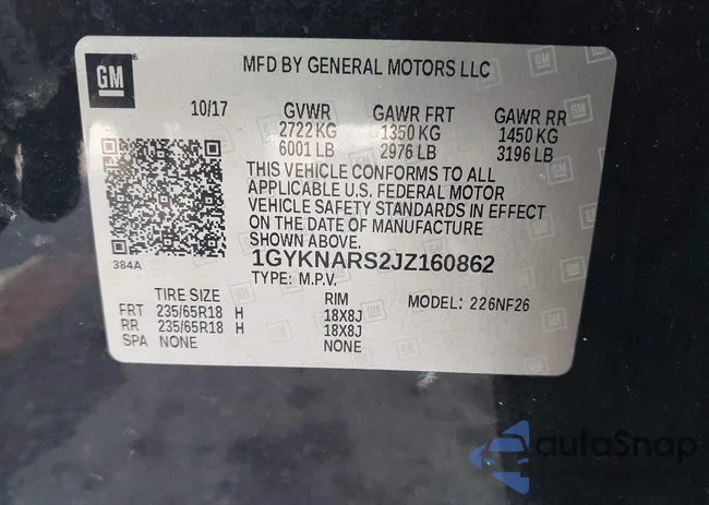 1GYKNARS2JZ160862: 42584234