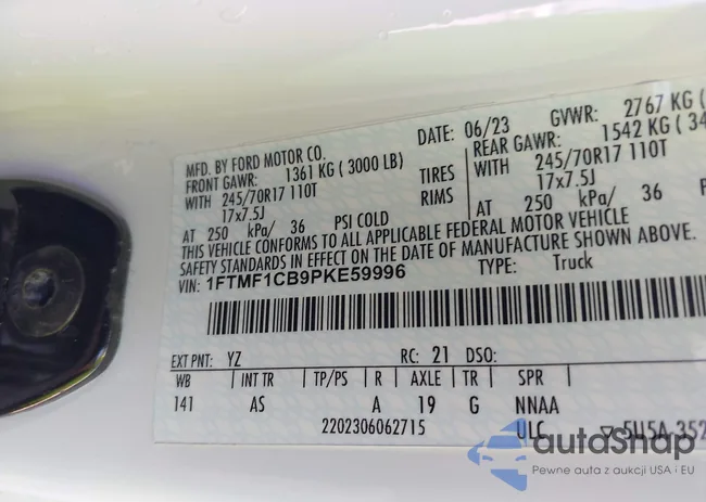 1FTMF1CB9PKE59996: 42585527