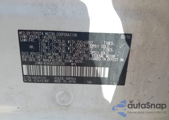 JTMBF4DV6AD035124: 42585534