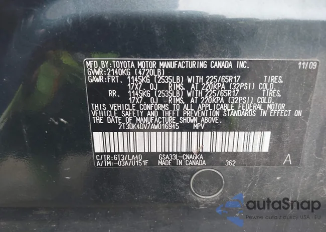 2T3DK4DV7AW016945: 42585831